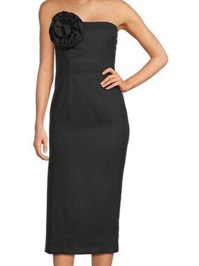 Marella Strapless Dress w/Rosette Detail, NWT